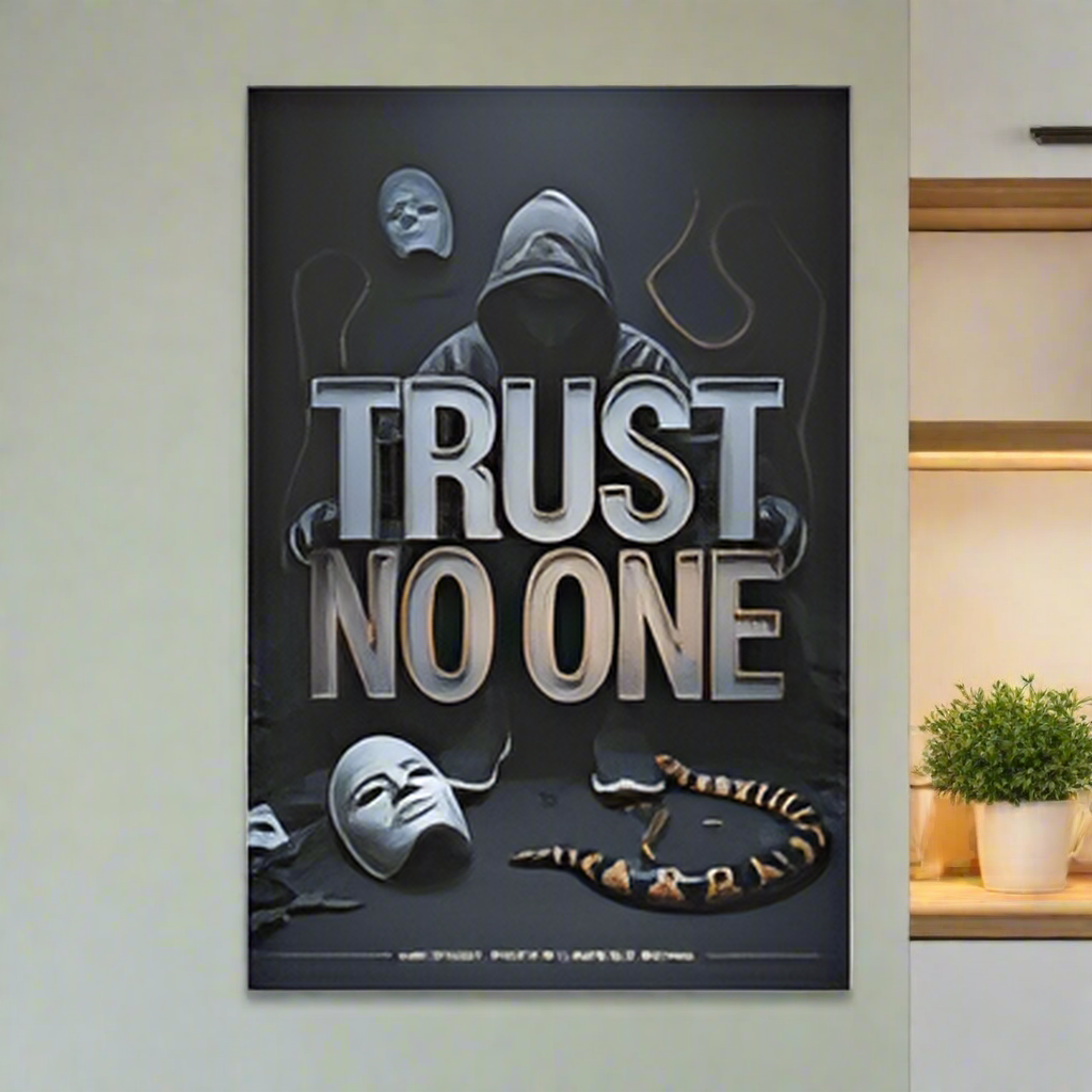 TRUST NO ONE — The Mask Breaker | 24x36 LMX Canvas Edition