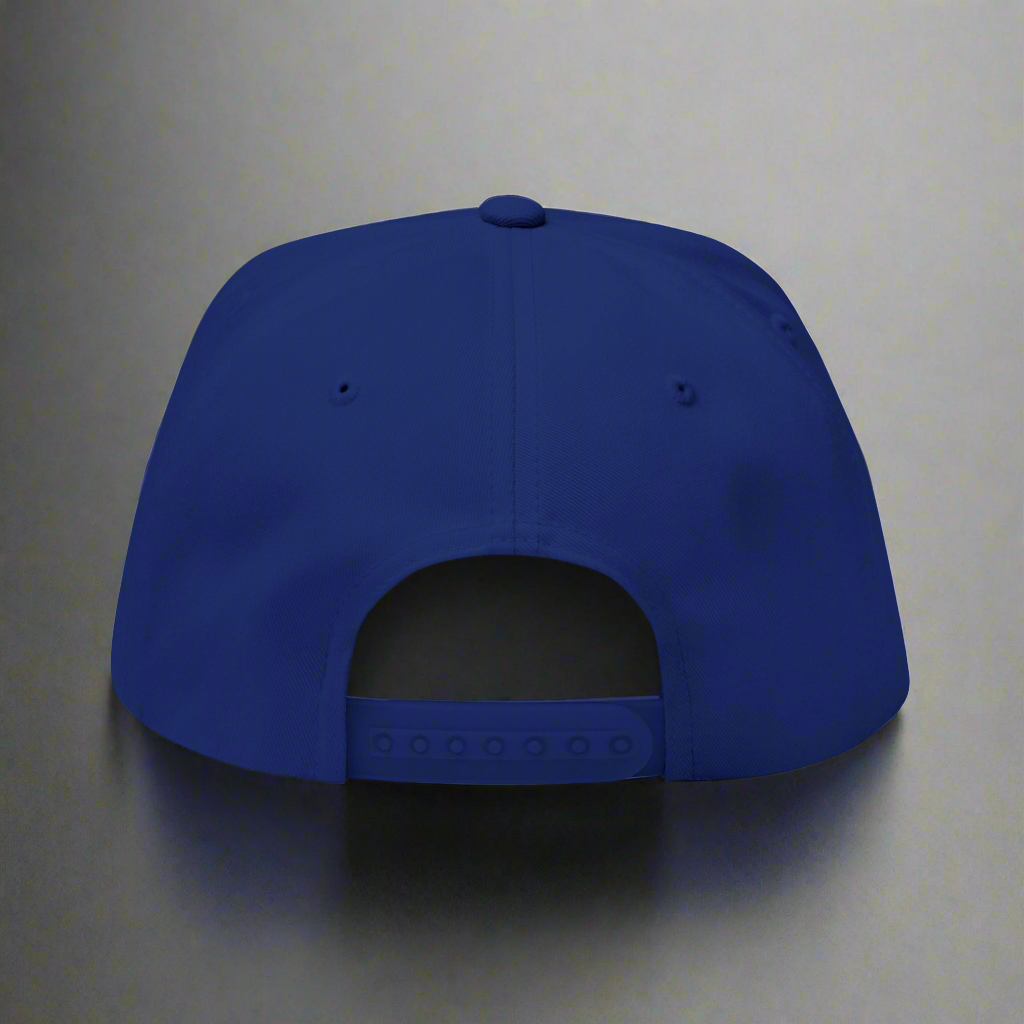 LMX Studio Lawrence Michael Embroidered Snapback Hat – Flat Bill Cap in Black and Royal Blue