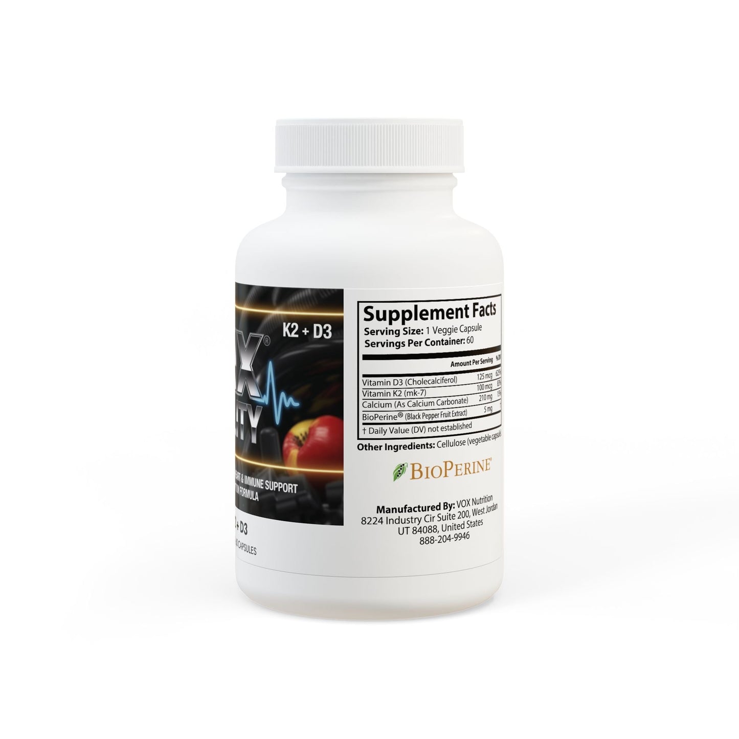 LMX Designs | Vitality Line Vitamin K2 + D3 Supplement – 60 Capsules