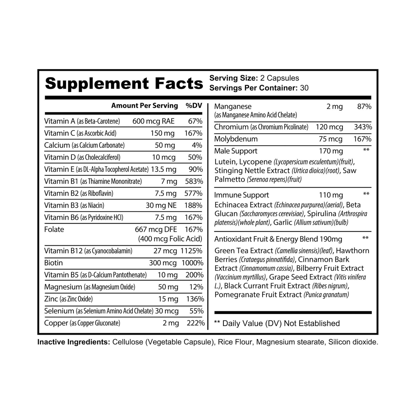 LMX Vitality Multivitamin for Men – Complete Daily Performance & Wellness (60 Capsules)