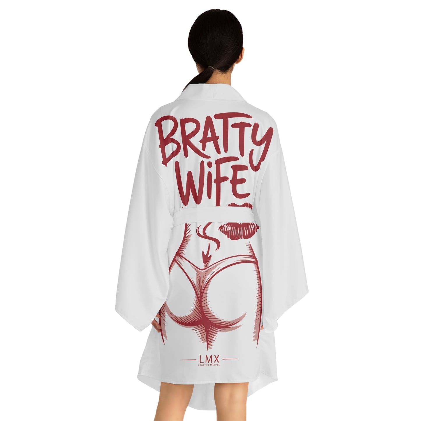Bratty Wife Long Sleeve Kimono Flirty Robe -