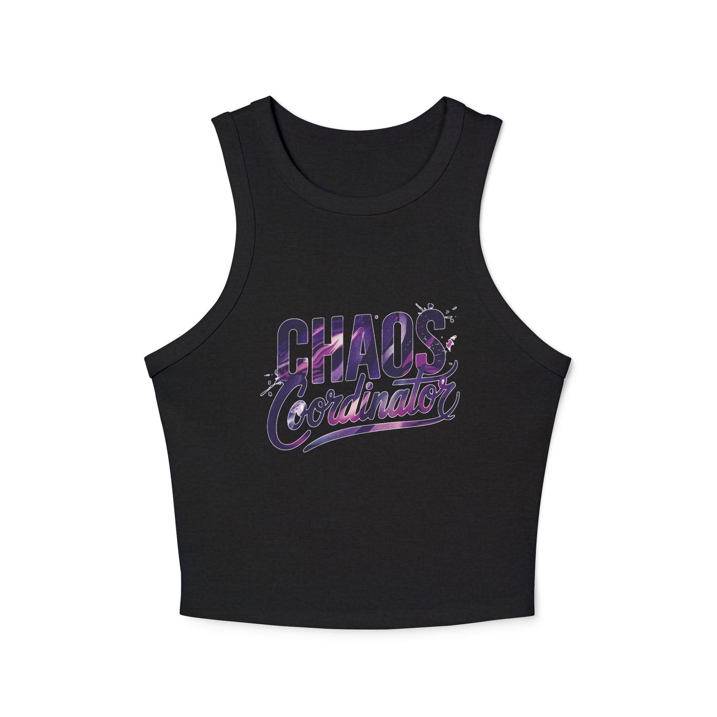 LMX Designs Chaos Coordinator Racer Tank Top - Women's Micro Rib Crop Top
