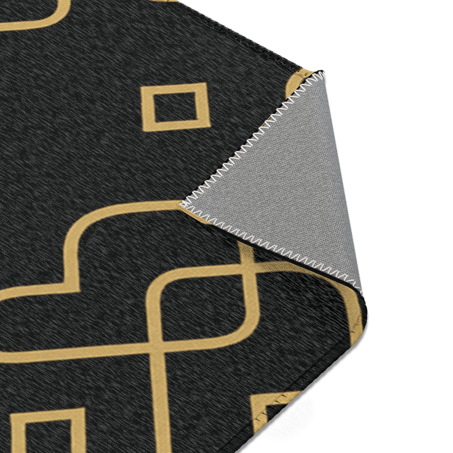 Cryptify Area Rug – LMX Signature Black & Gold Geometric Design