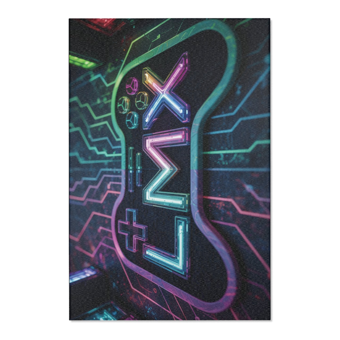 Futuristic Gamer Controller Area Rug – LMX Edition