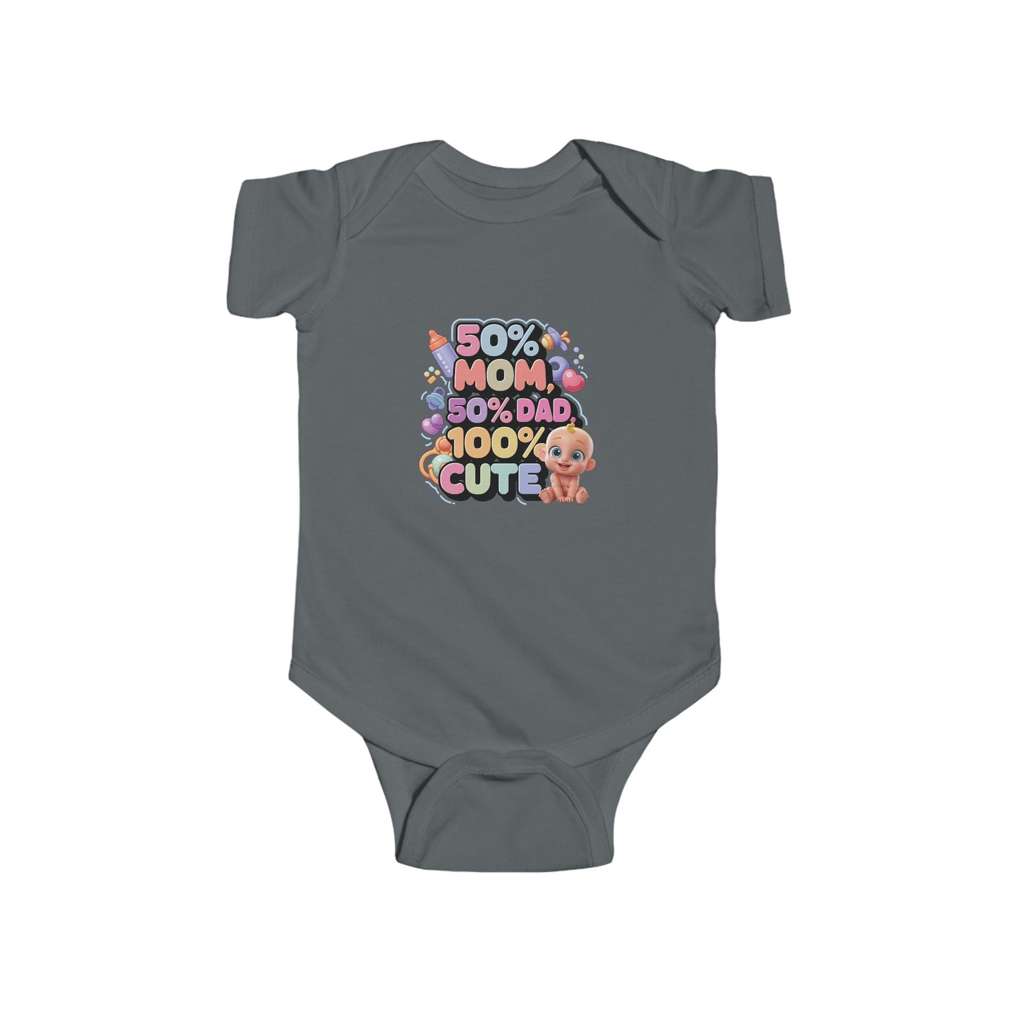 LMX- 50% Mom, 50% Dad, 100% Cute Infant Bodysuit