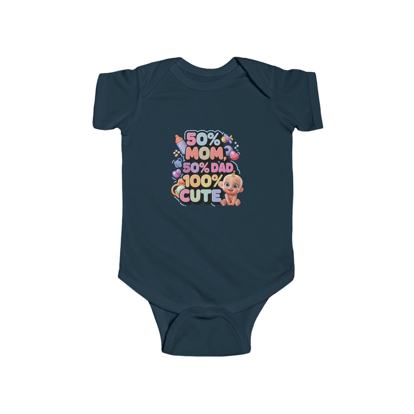 LMX- 50% Mom, 50% Dad, 100% Cute Infant Bodysuit