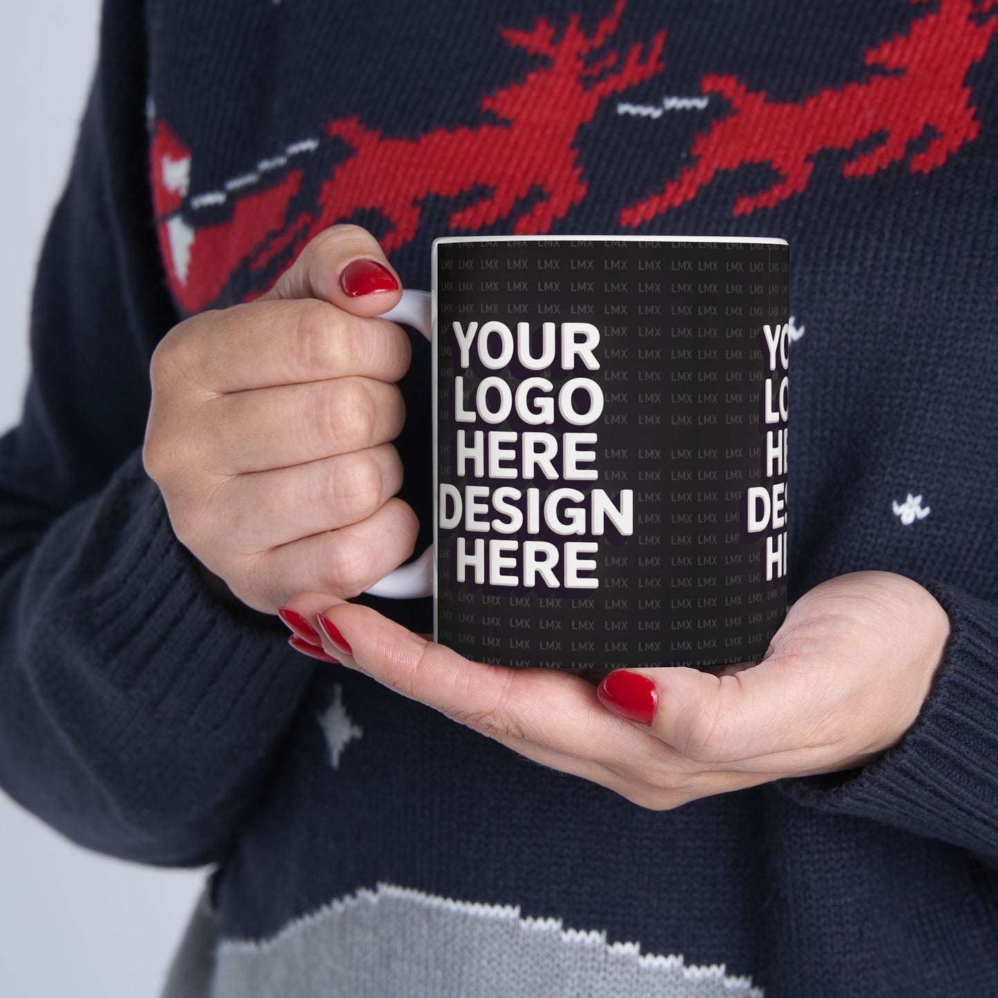 Introducing our Customizable Black Ceramic Coffee Mug – 11 oz & 15 oz