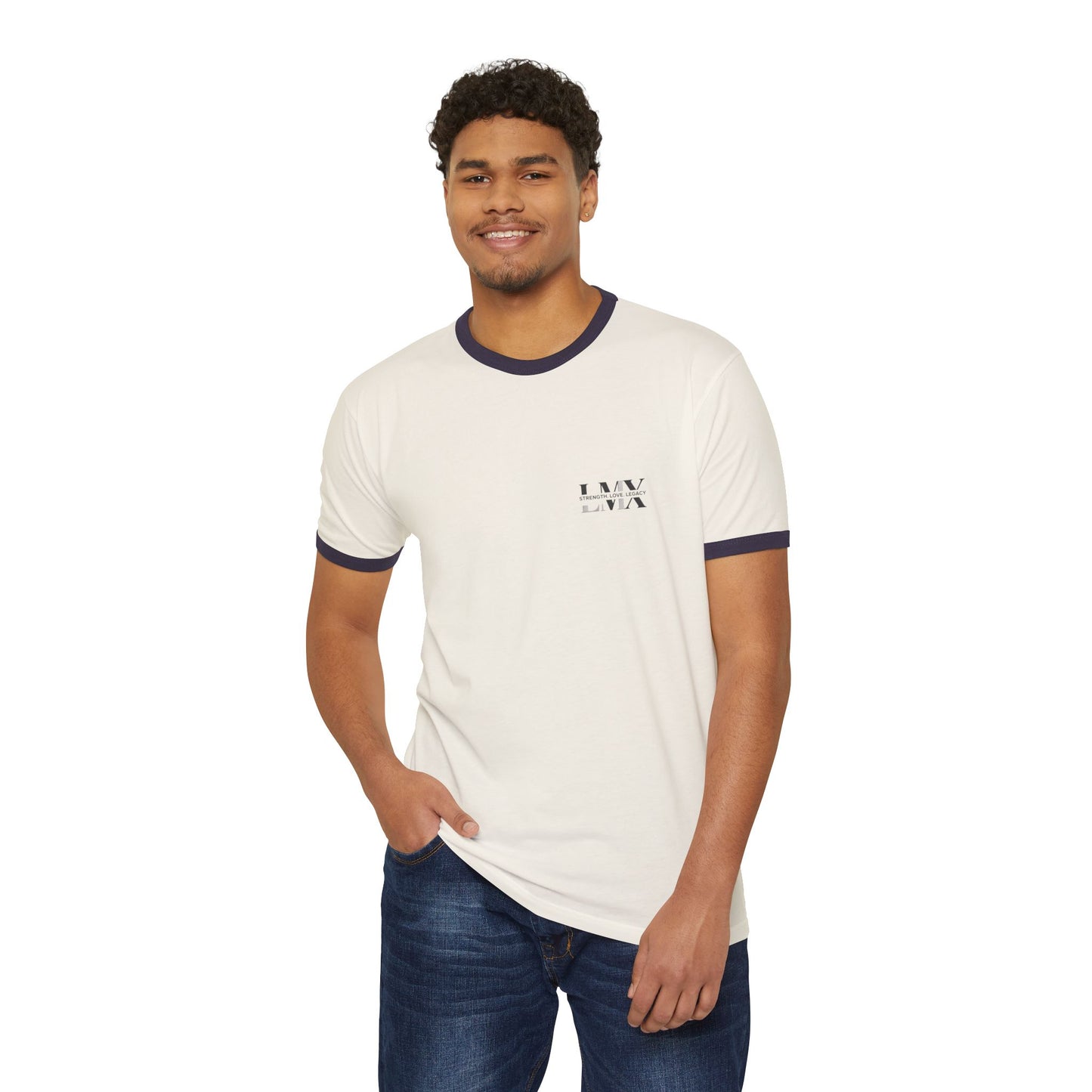 LMX Strength. Love. Legacy. Men’s Cotton Ringer T-Shirt – Retro Style, Modern Statement