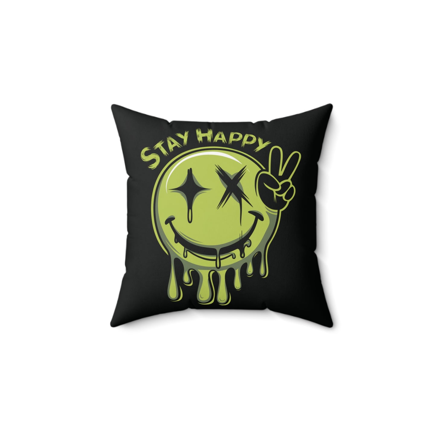 LMX Designs Stay Happy Smiley Pillow Cover - LMX Designs Distressed American Flag