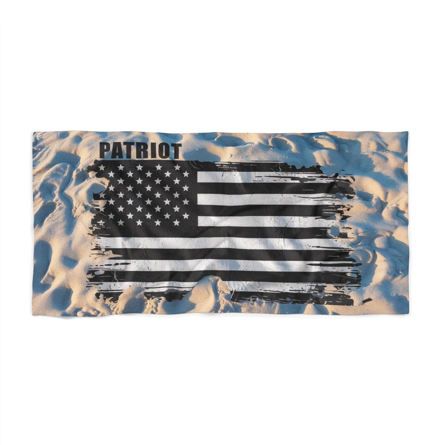 LMX Designs Black & White Distressed Patriot Flag Beach Towel