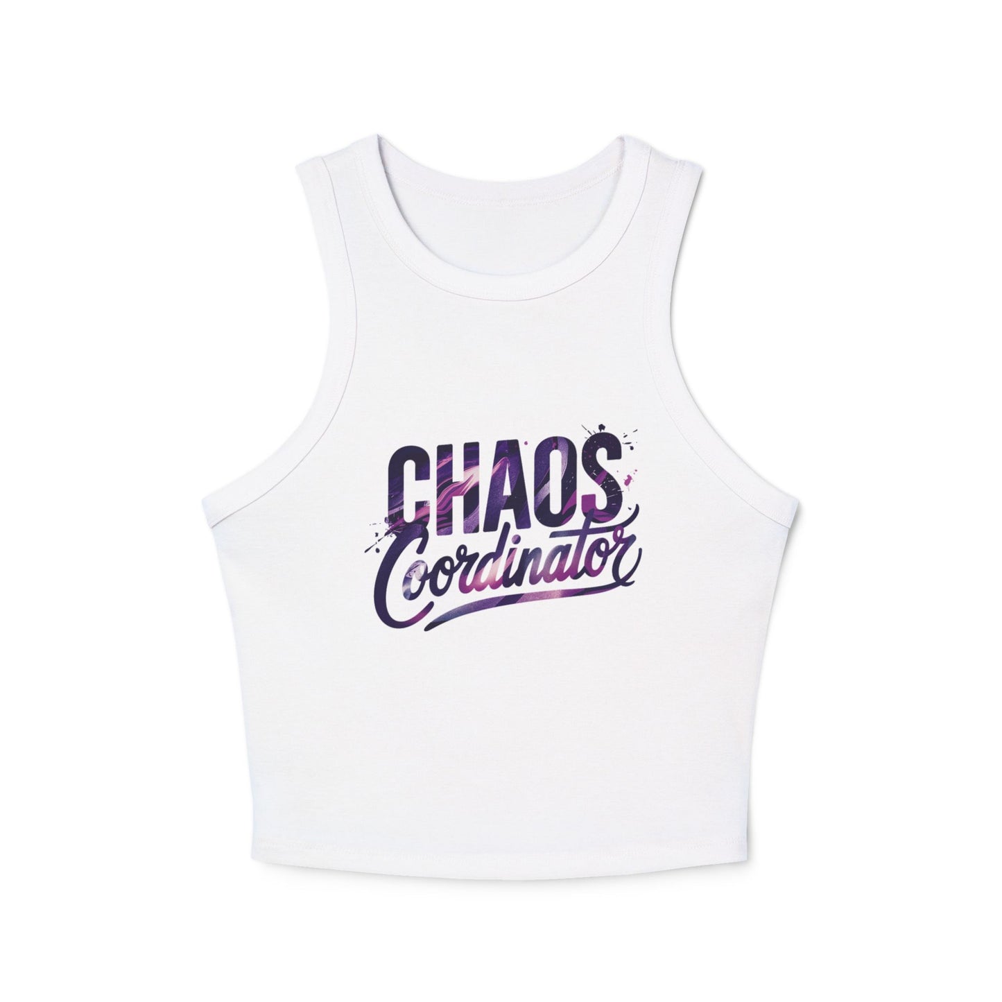 LMX Designs Chaos Coordinator Racer Tank Top - Women's Micro Rib Crop Top
