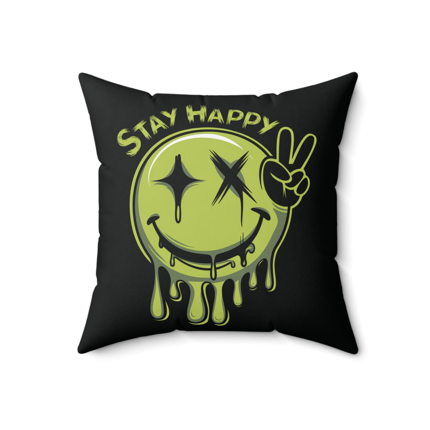 LMX Designs Stay Happy Smiley Pillow Cover - LMX Designs Distressed American Flag
