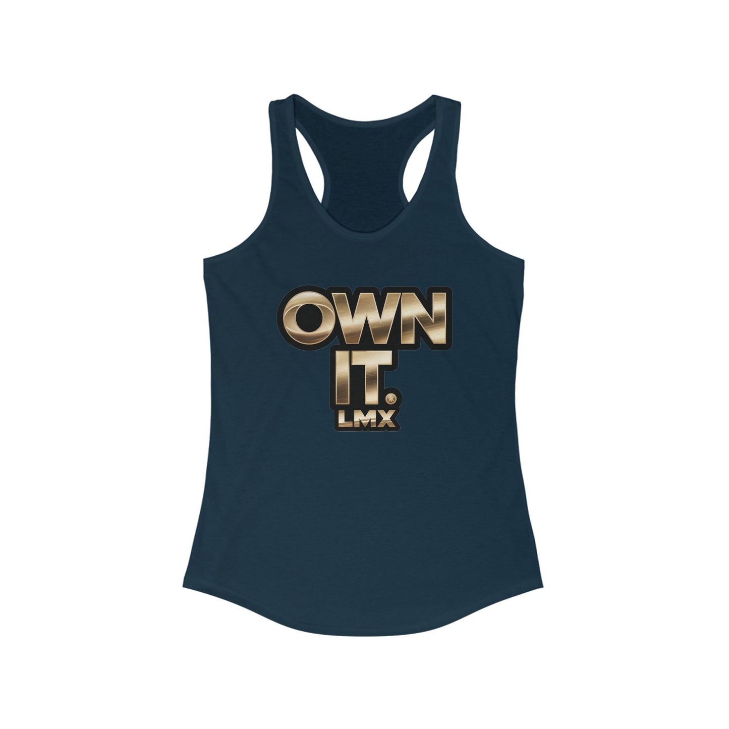 LMX- Women's Tank Top - “Own It” in luxurious metallic gold.