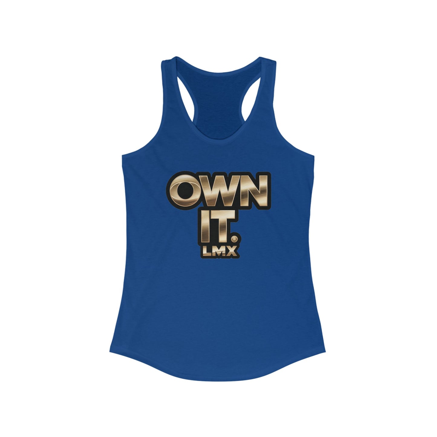 LMX- Women's Tank Top - “Own It” in luxurious metallic gold.