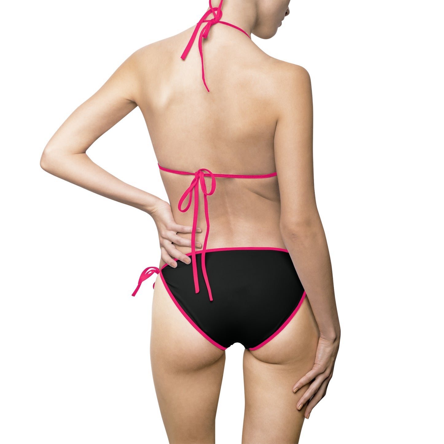LMX Designs Splash Paint Logo. All Black Women’s Bikini Swimsuit – Chic Logo Style for Summer Beach Days and Pool Parties