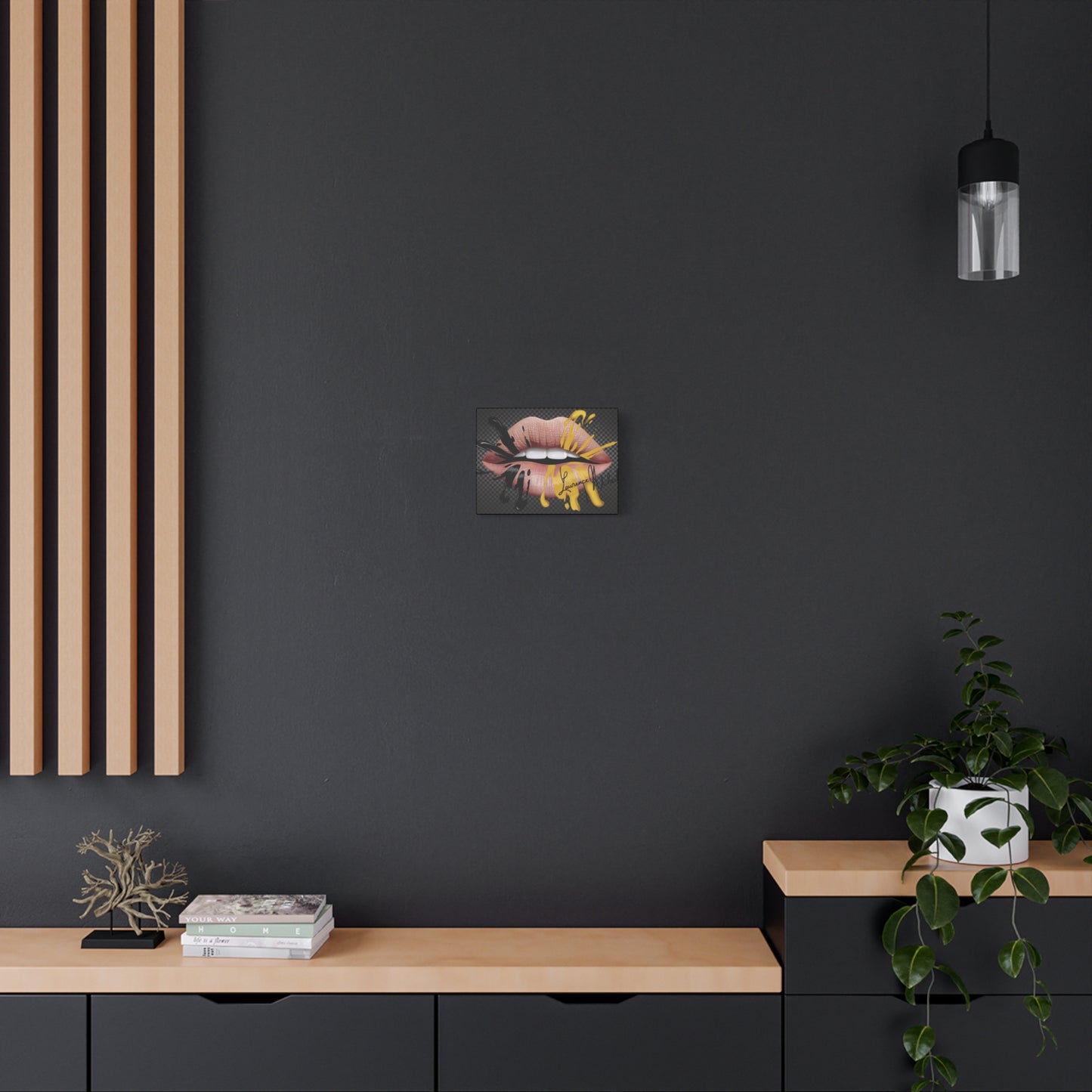 LMX Designs Artistic Lip Wall Canvas – Contemporary Bold Home & Office Decor