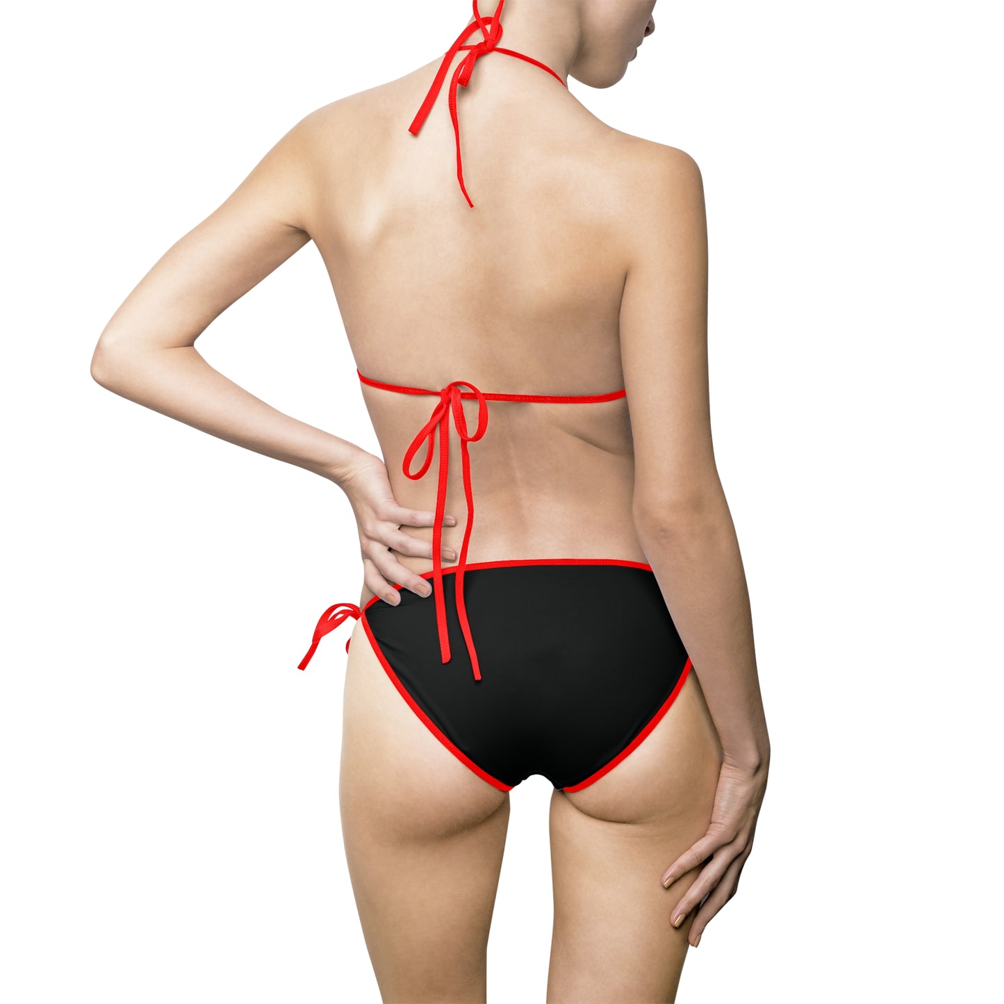 LMX Designs Splash Paint Logo. All Black Women’s Bikini Swimsuit – Chic Logo Style for Summer Beach Days and Pool Parties