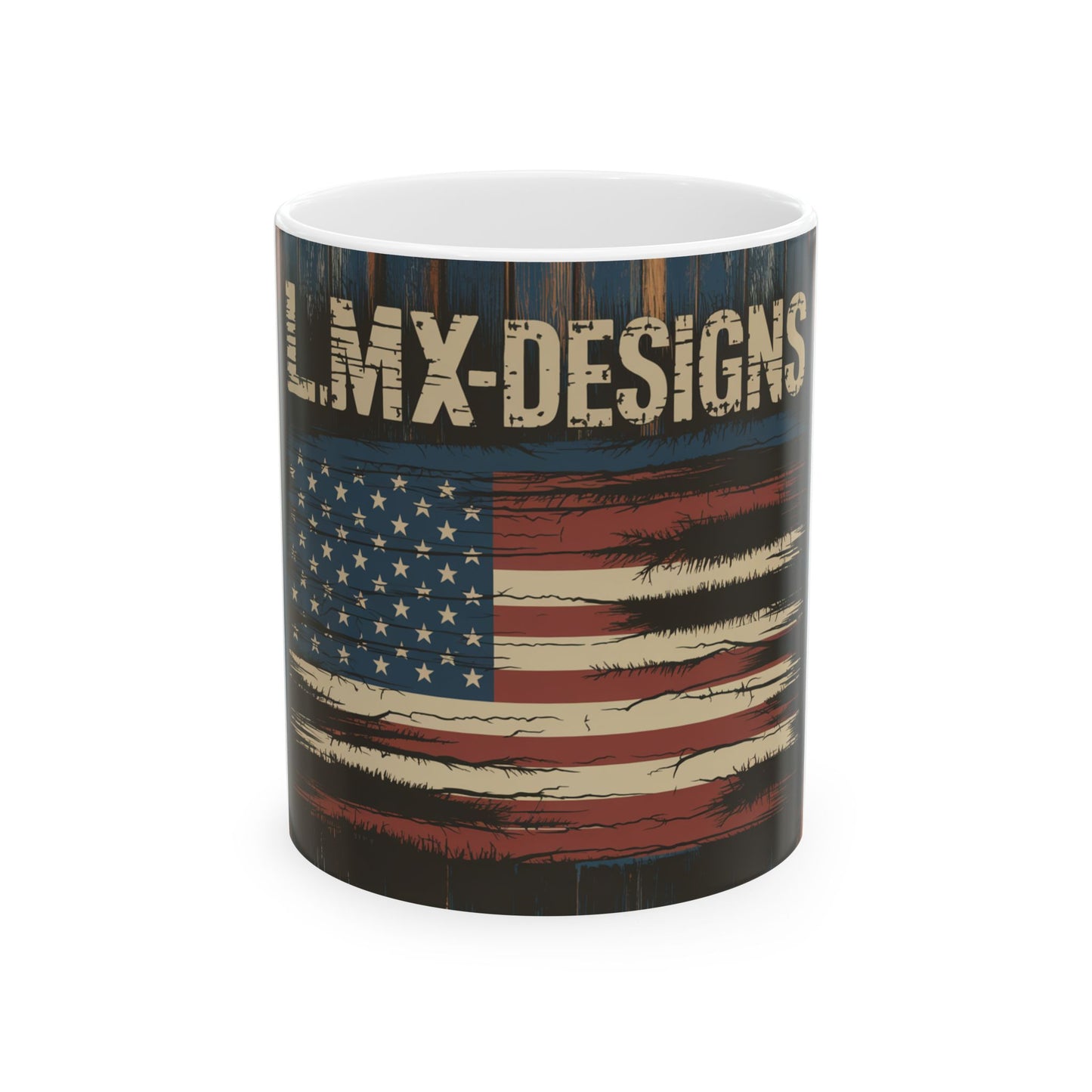 Introducing the LMX-Designs Distressed American Flag Ceramic Mug!