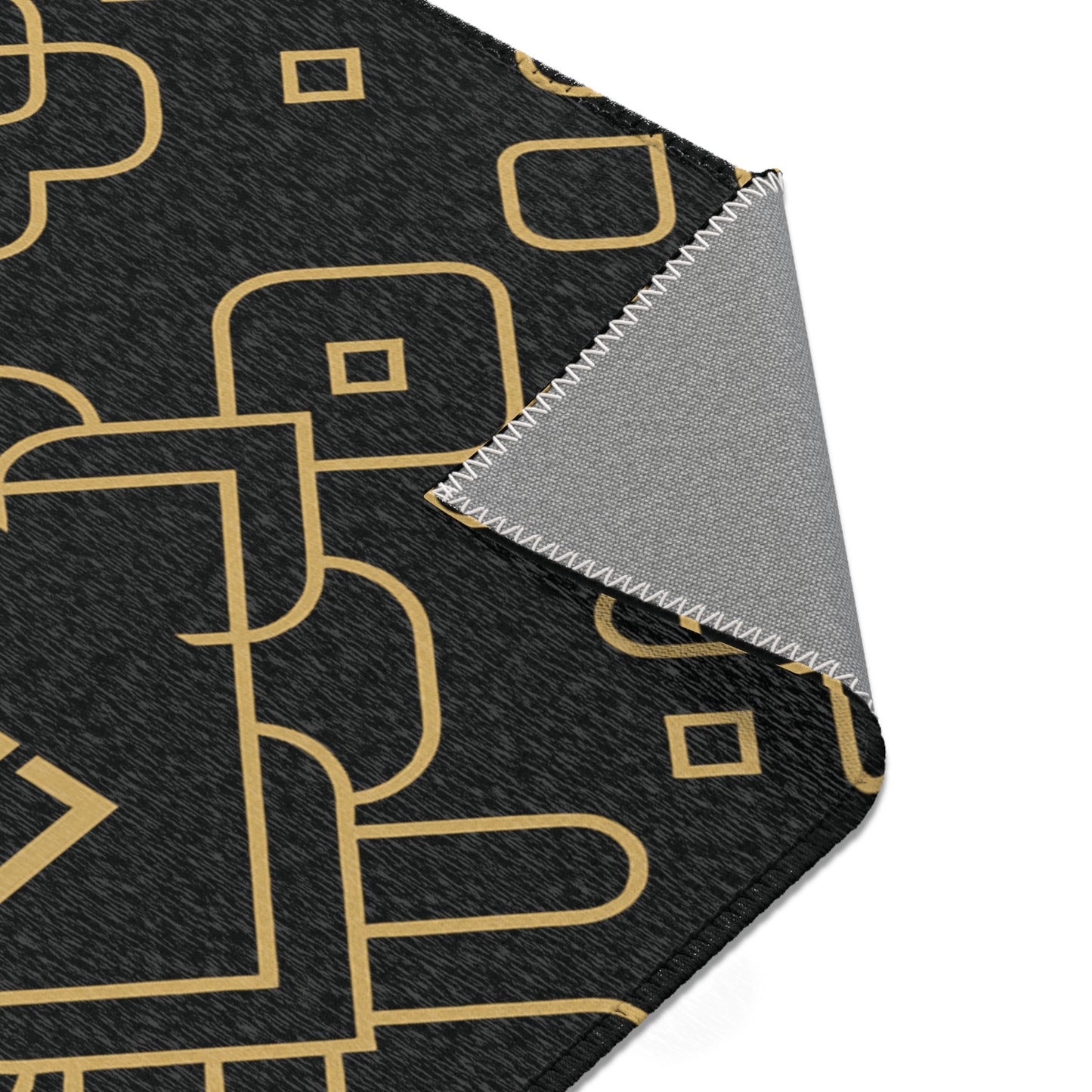 Cryptify Area Rug – LMX Signature Black & Gold Geometric Design