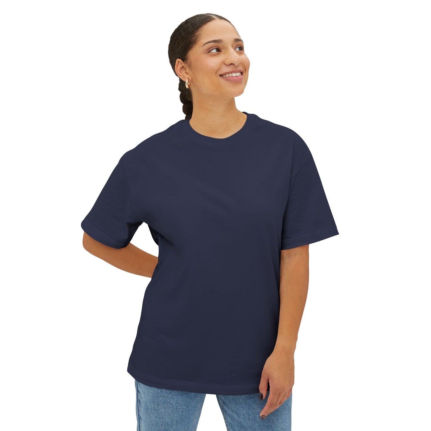 Navy Gray Unisex Oversized Boxy Tee – LMX Death Metal Grunge Design