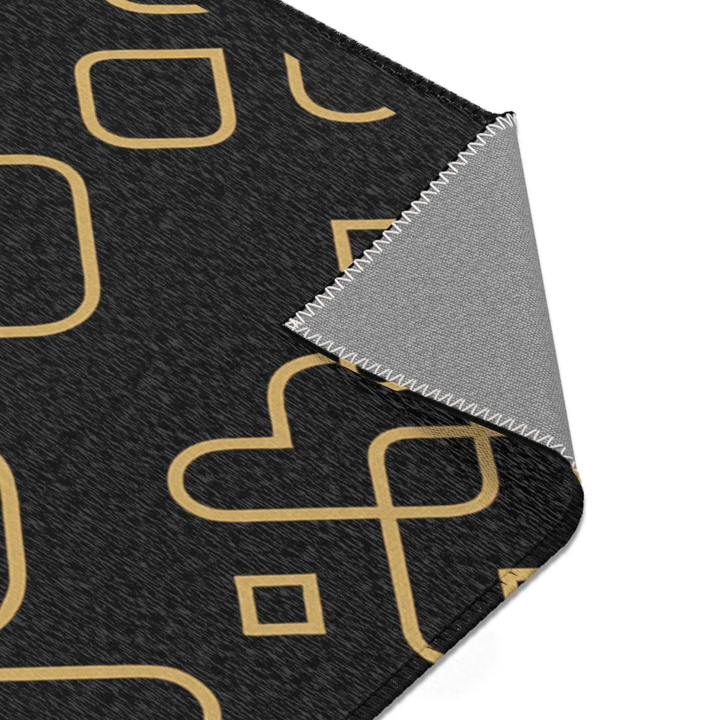 Cryptify Area Rug – LMX Signature Black & Gold Geometric Design