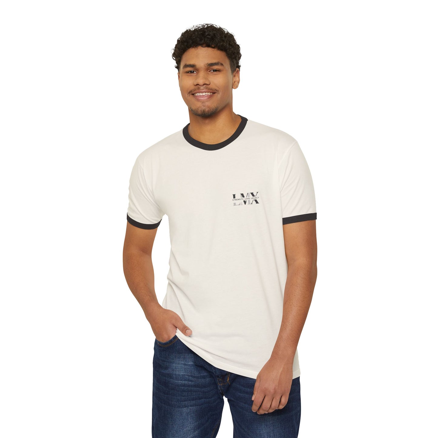 LMX Strength. Love. Legacy. Men’s Cotton Ringer T-Shirt – Retro Style, Modern Statement
