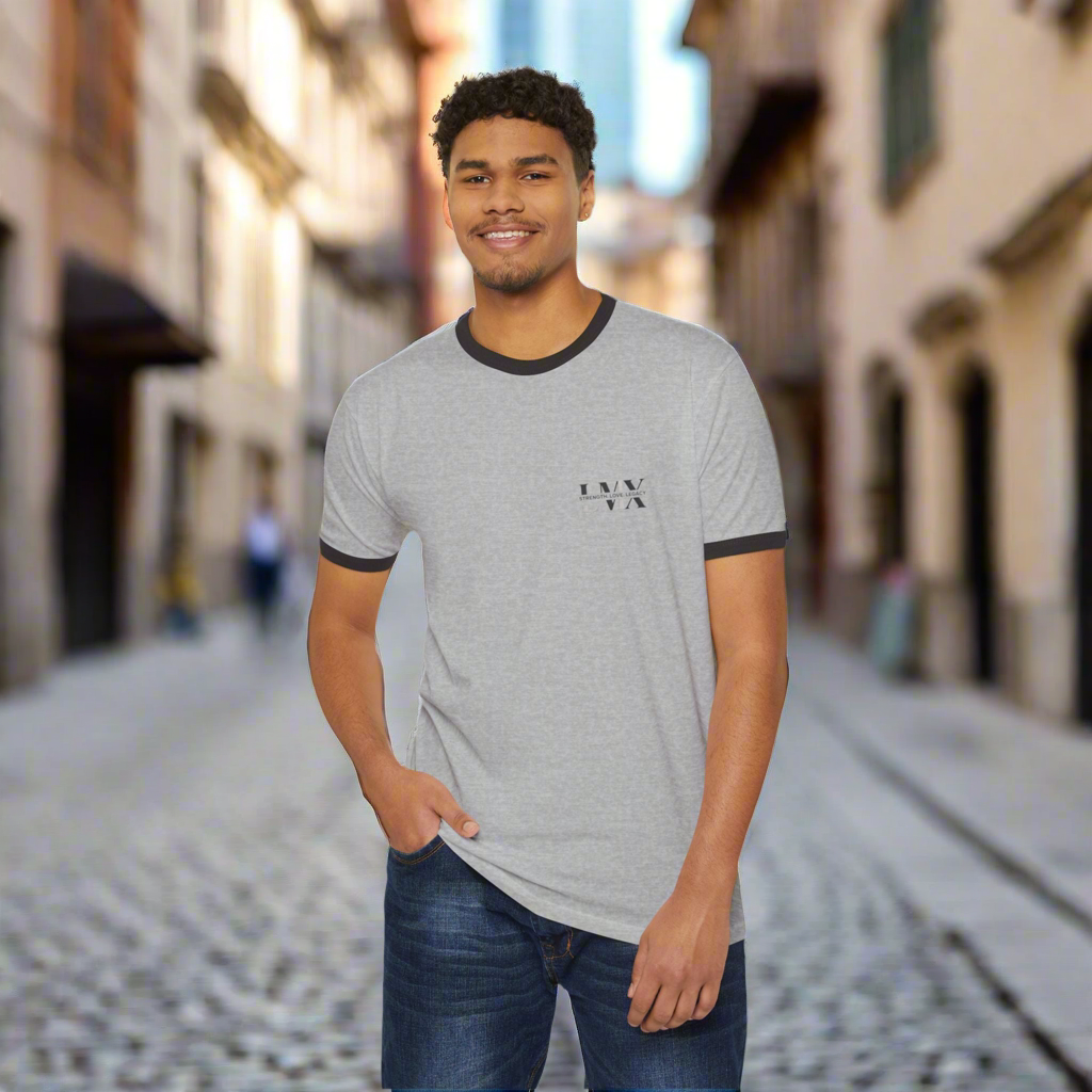 LMX Strength. Love. Legacy. Men’s Cotton Ringer T-Shirt – Retro Style, Modern Statement
