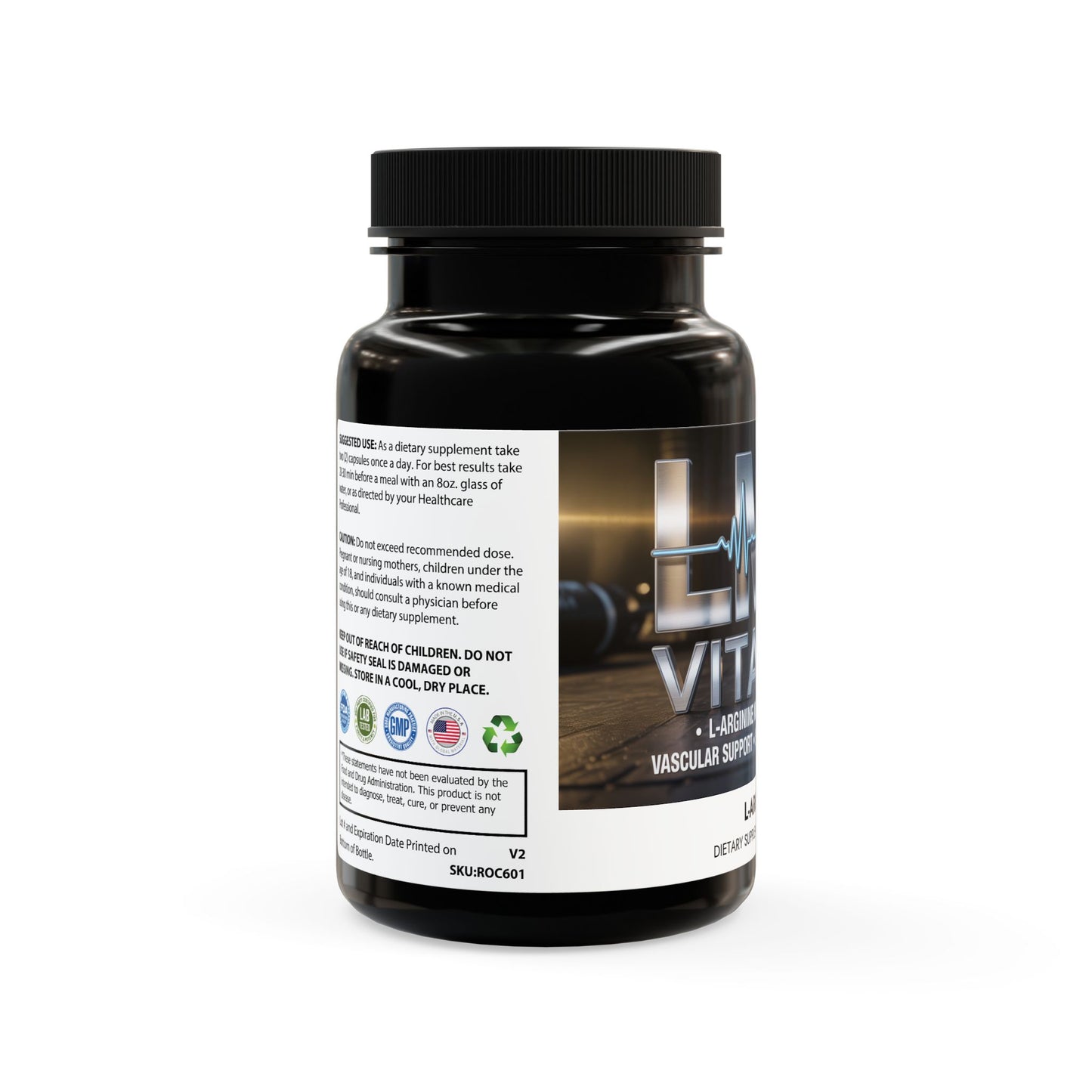 LMX Vitality L-Arginine Supplement (60 Capsules) – Nitric Oxide Booster for Performance & Heart Health