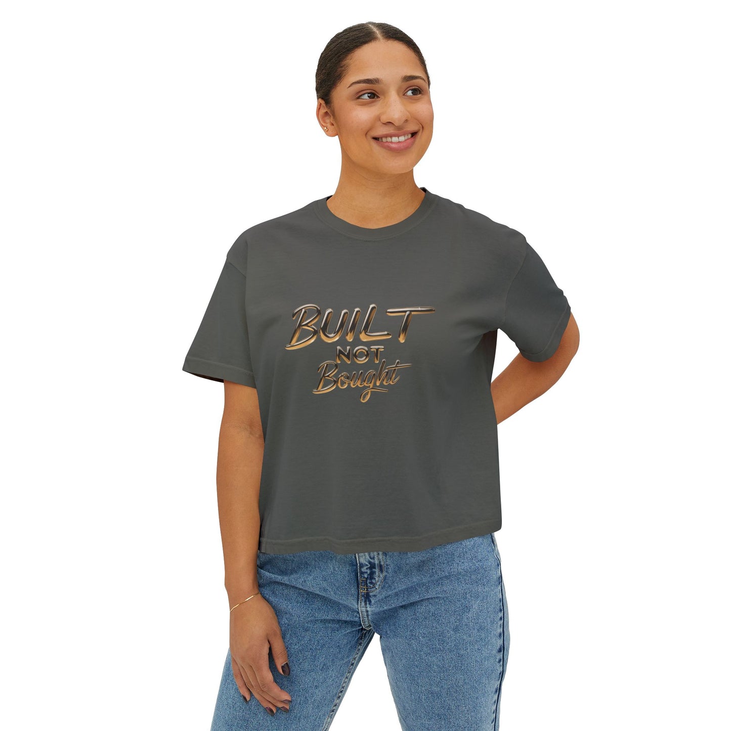 LMX Designs- Empowering Woman “Built not Bought” Boxy Tee