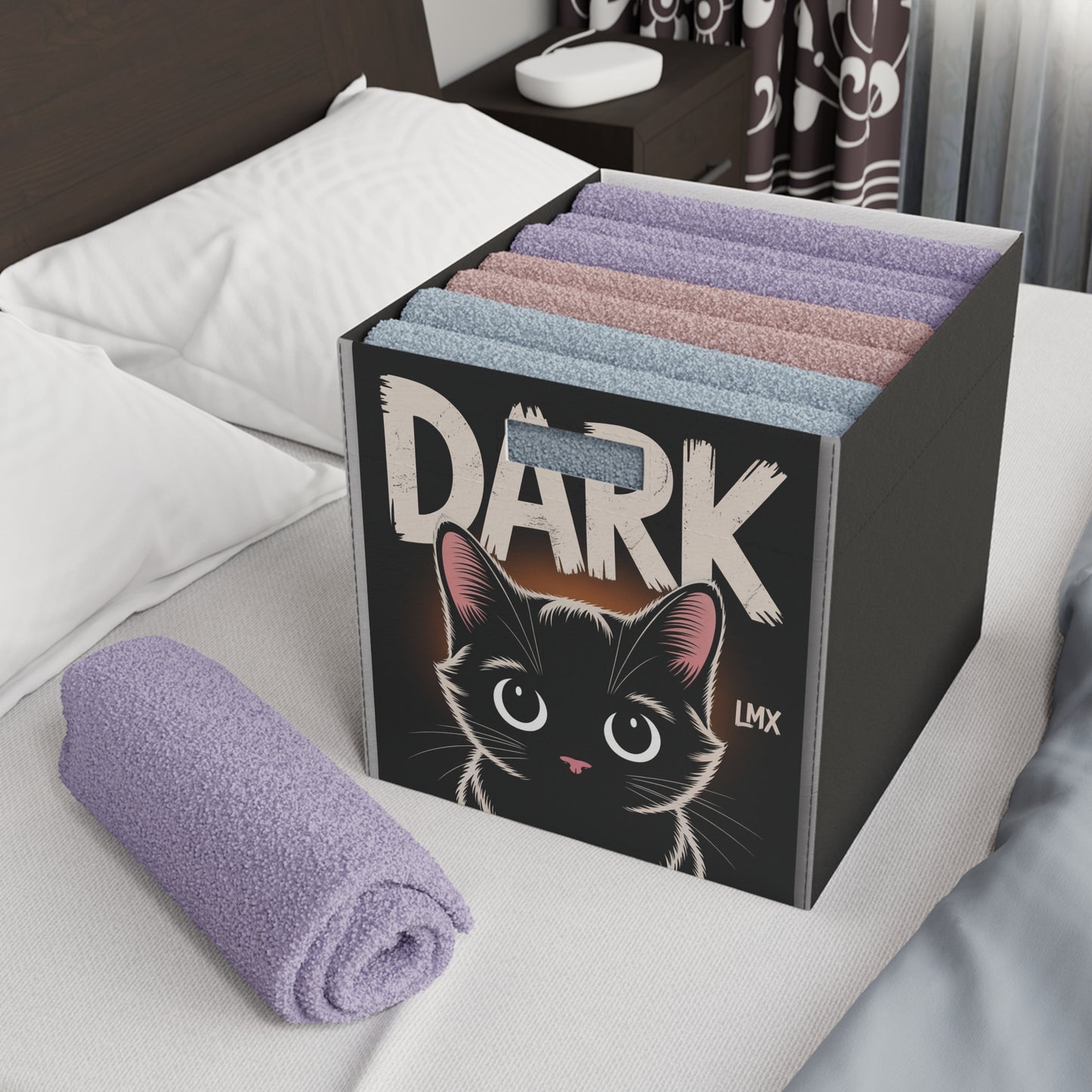 Introducing LMX Designs- Dark Cat Felt Storage Box - Cute Organizer for Pet Lovers