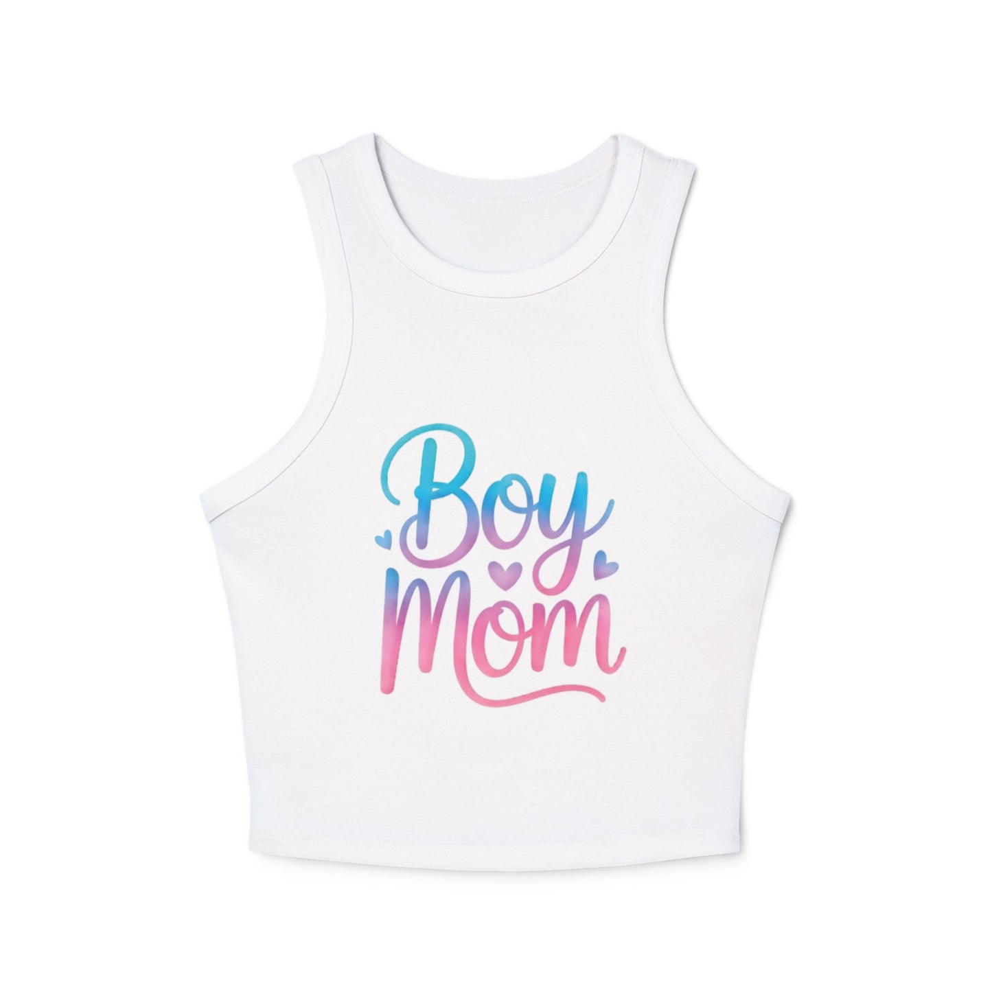 LMX Designs Women’s Micro Rib Racer Tank – Boy Mom Edition