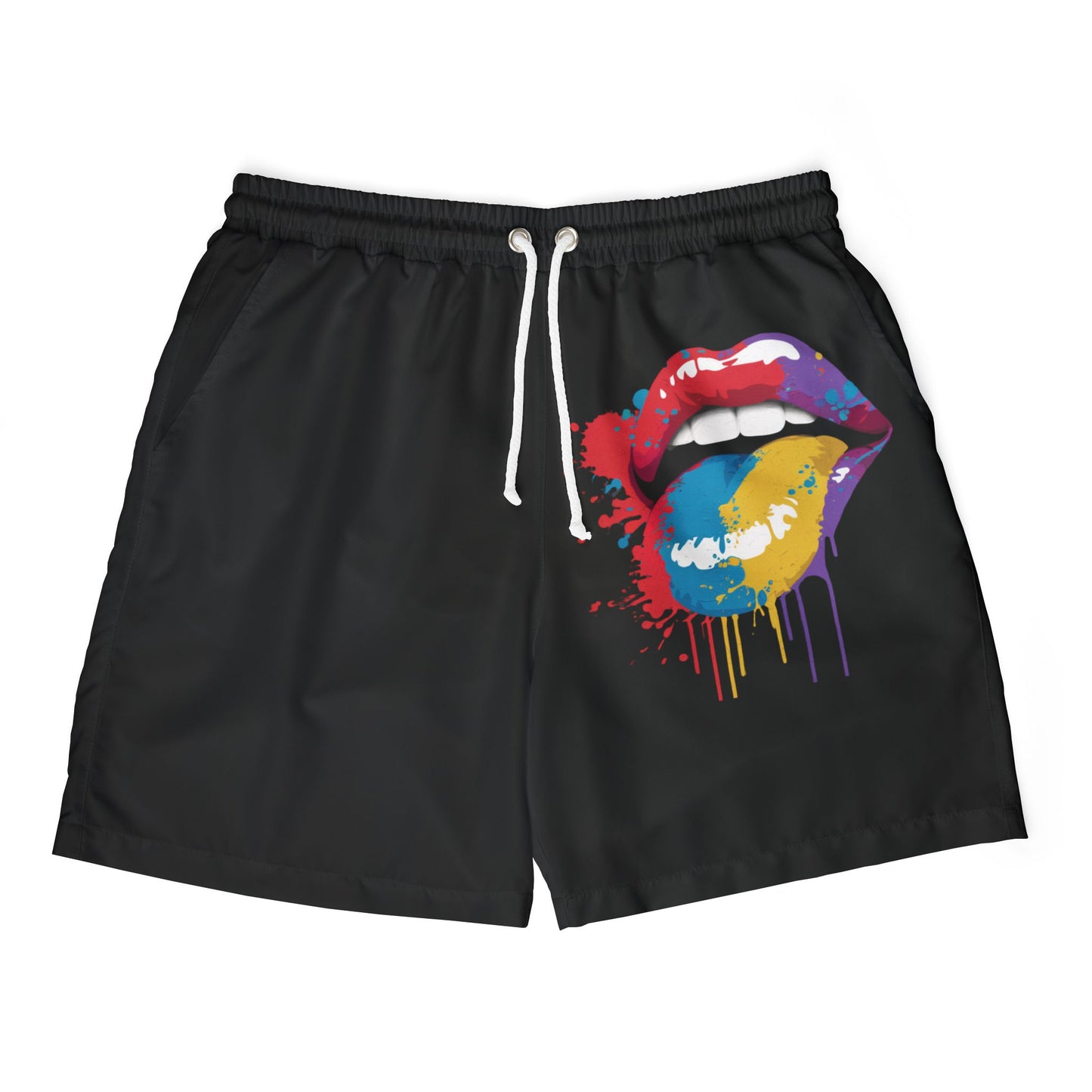 LMX “Splash Colorful Lips” Men’s Swim Shorts – Bold, Artistic, and Eye-Catching