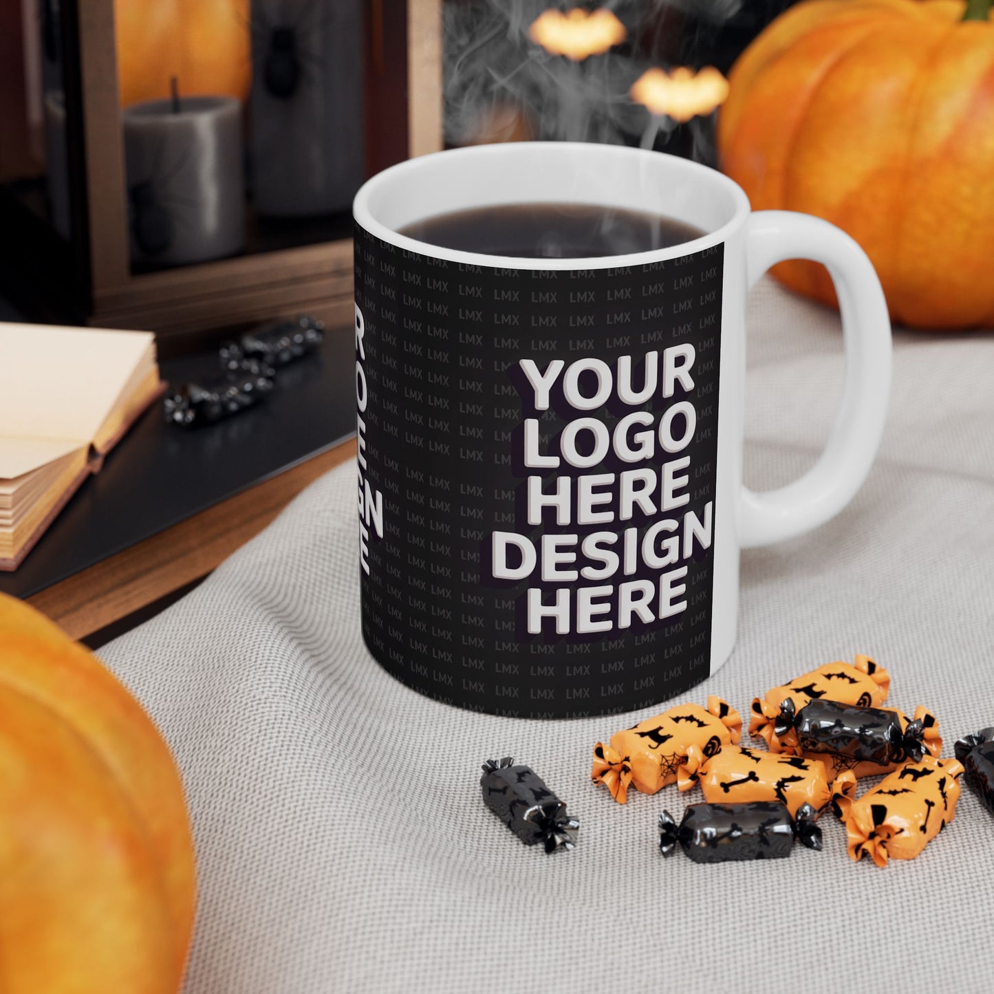 Introducing our Customizable Black Ceramic Coffee Mug – 11 oz & 15 oz