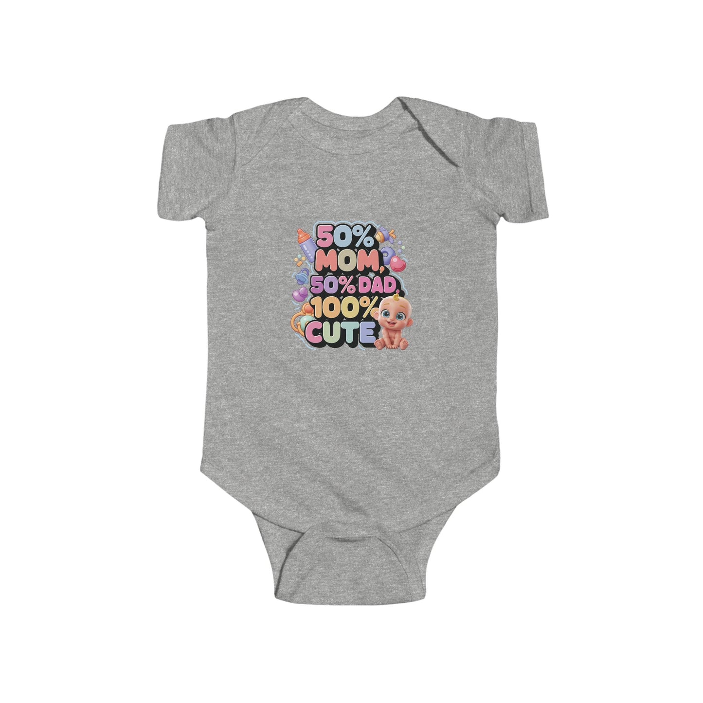 LMX- 50% Mom, 50% Dad, 100% Cute Infant Bodysuit