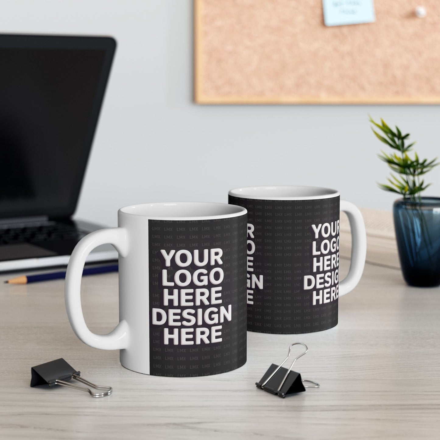 Introducing our Customizable Black Ceramic Coffee Mug – 11 oz & 15 oz