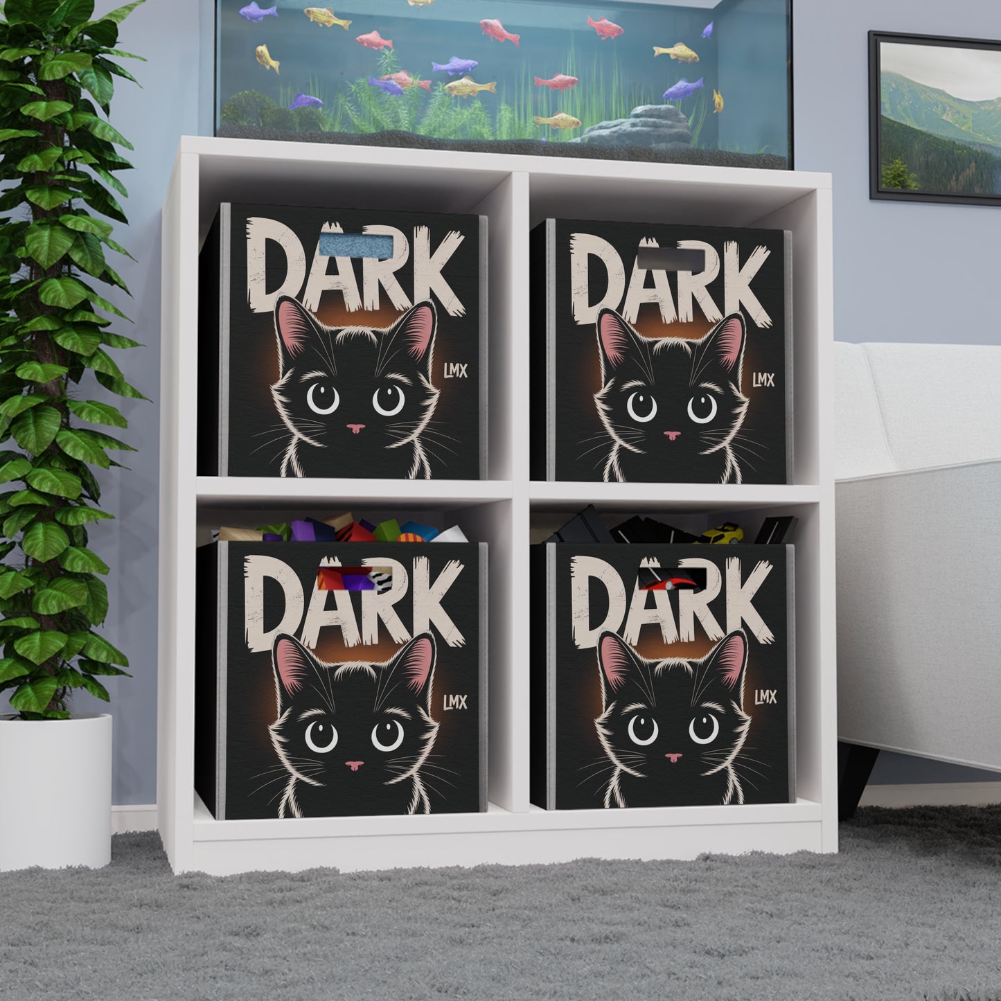 Introducing LMX Designs- Dark Cat Felt Storage Box - Cute Organizer for Pet Lovers