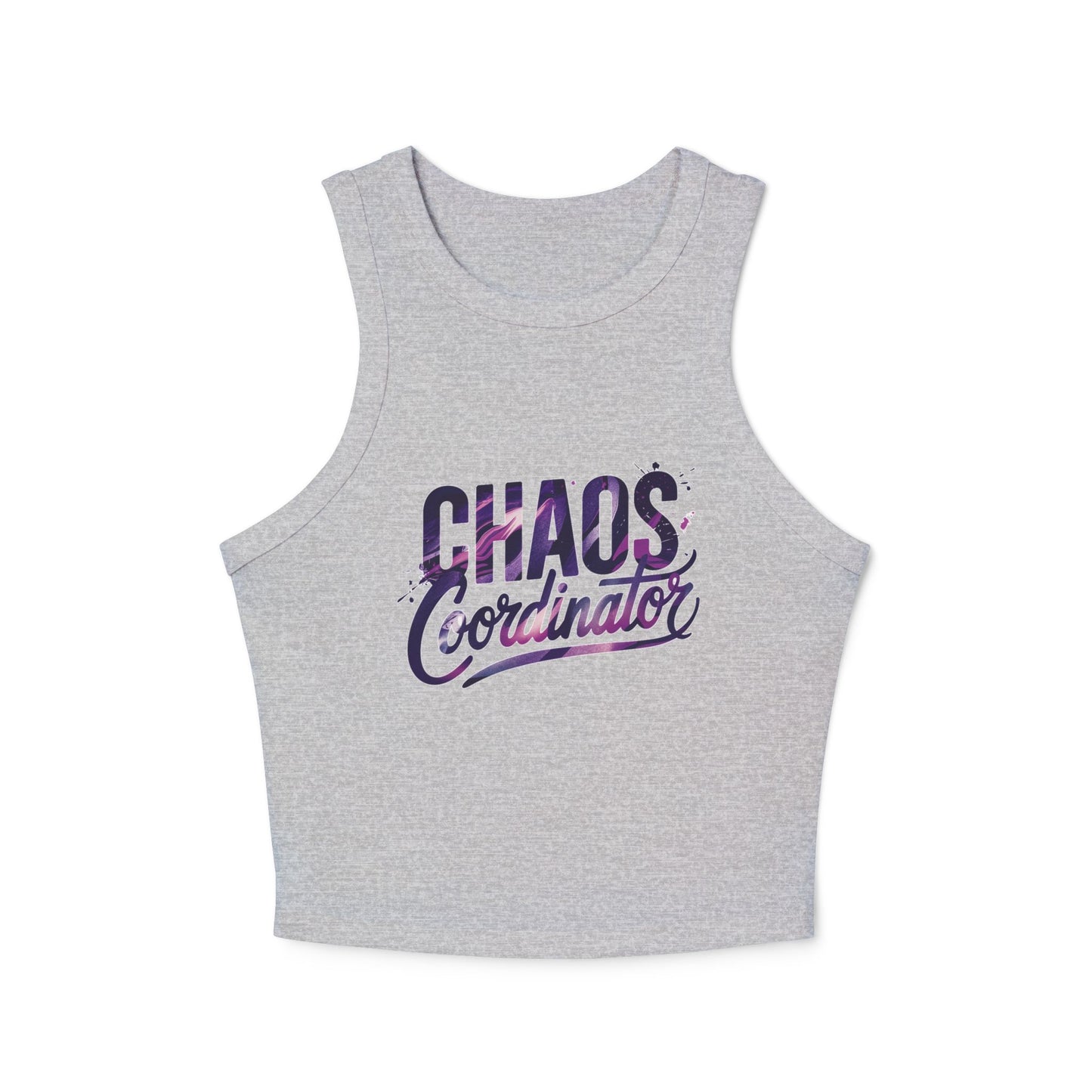 LMX Designs Chaos Coordinator Racer Tank Top - Women's Micro Rib Crop Top