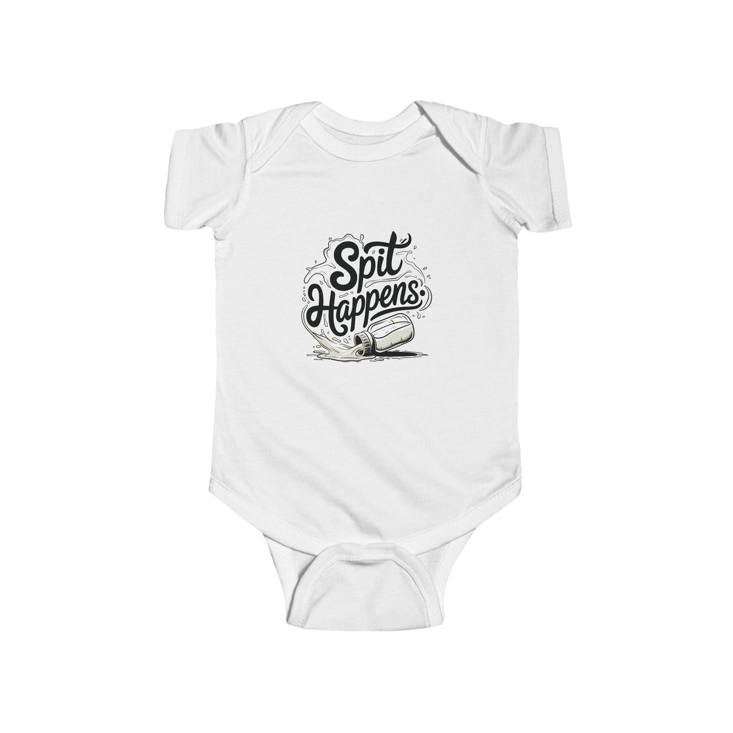 LMX Designs – “Spit Happens” Baby Onesie