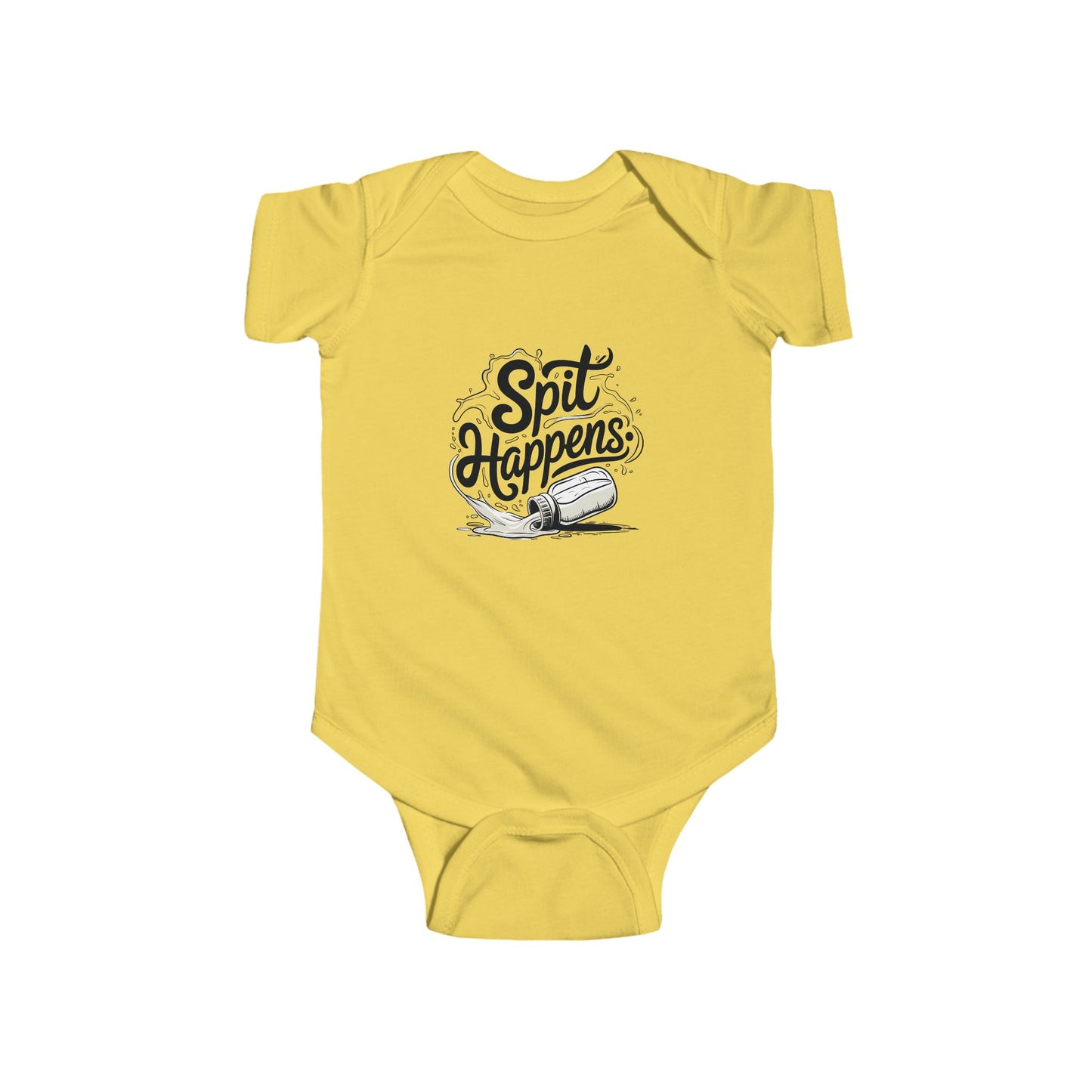 LMX Designs – “Spit Happens” Baby Onesie