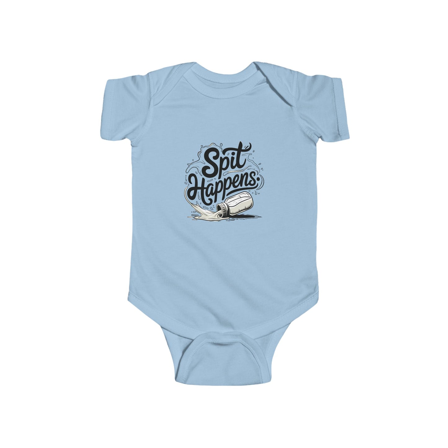 LMX Designs – “Spit Happens” Baby Onesie