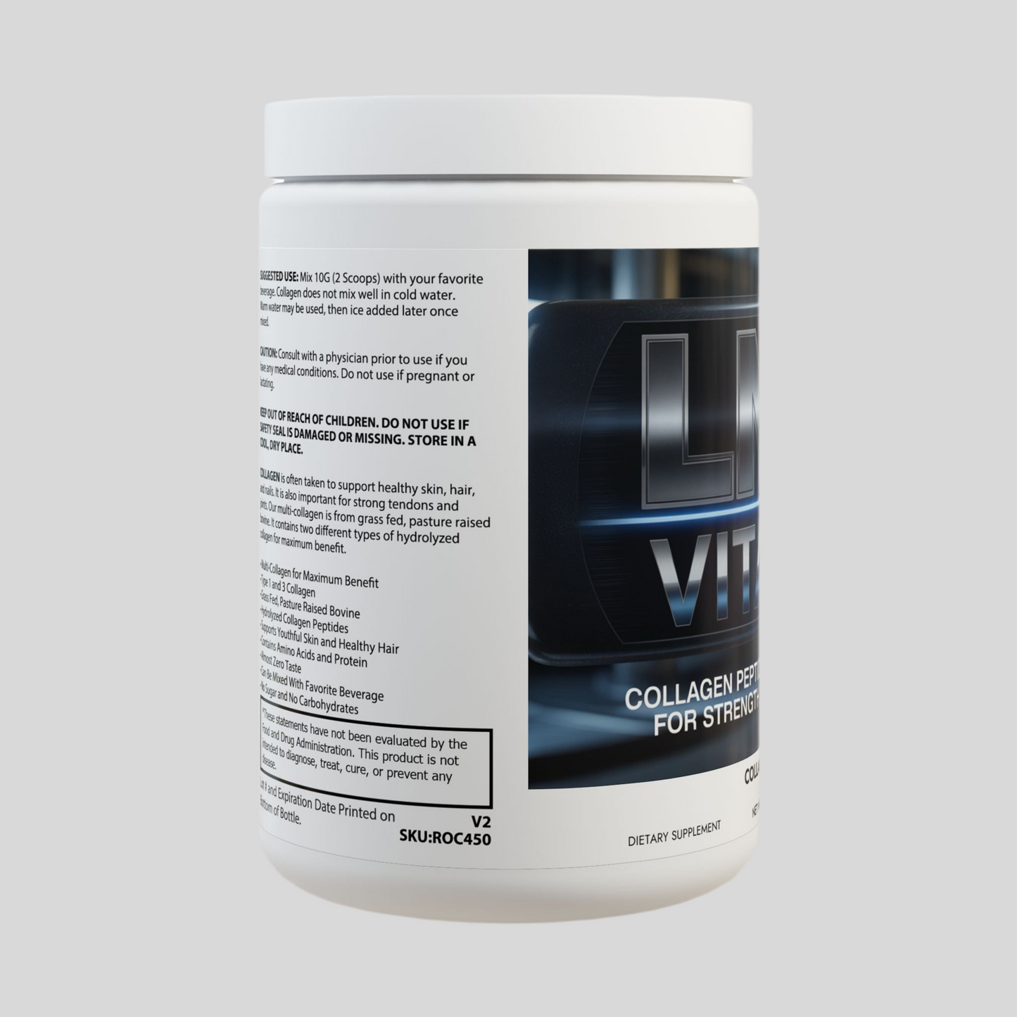 LMX Vitality Collagen Peptides Type I & III | Premium Grass-Fed Hydrolyzed Protein Powder