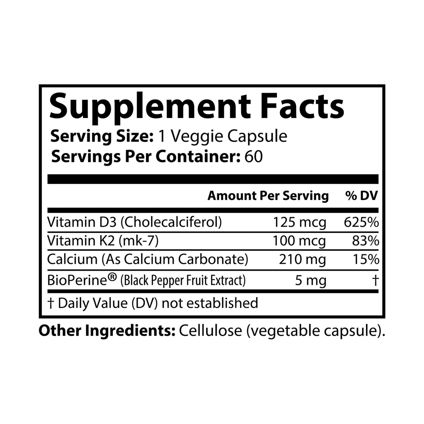 LMX Designs | Vitality Line Vitamin K2 + D3 Supplement – 60 Capsules