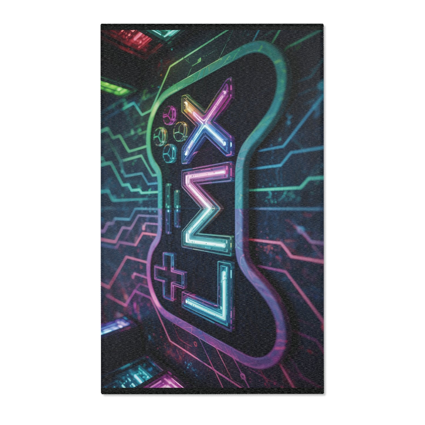 Futuristic Gamer Controller Area Rug – LMX Edition