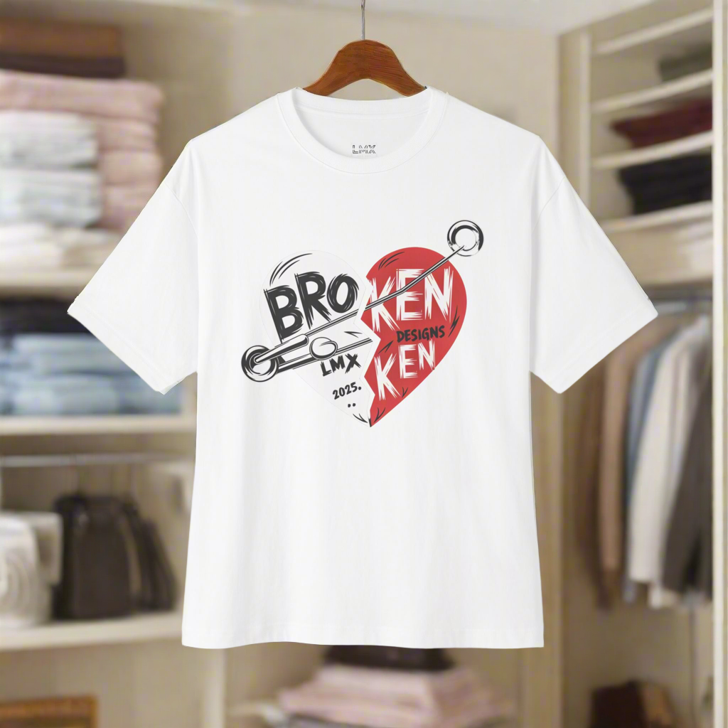 BROKEN Heart Oversized T-Shirt – LMX Designs In White
