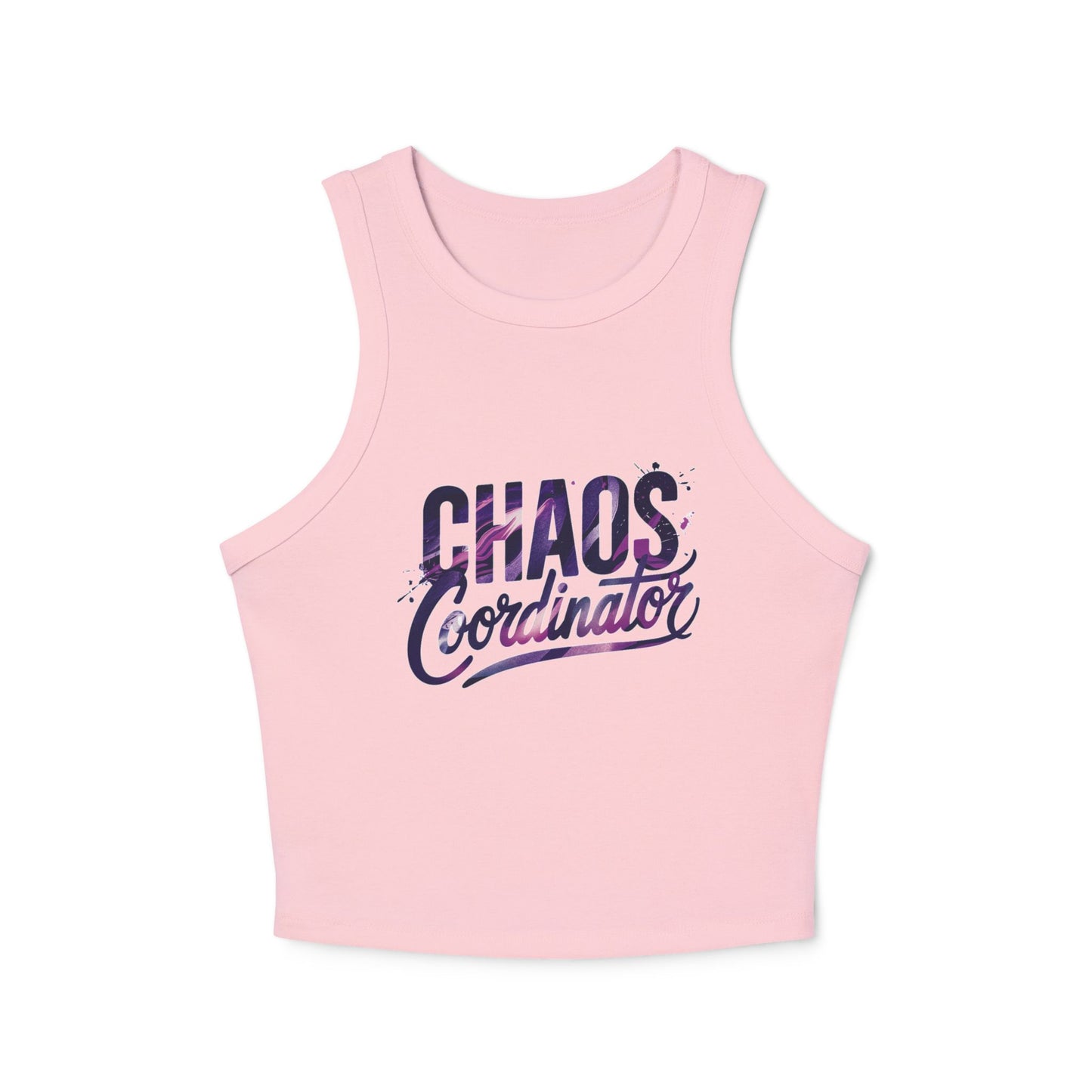 LMX Designs Chaos Coordinator Racer Tank Top - Women's Micro Rib Crop Top