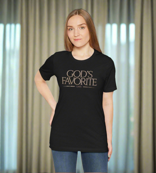 God’s Favorite – Inspirational Graphic T-Shirt | Designer Statement Piece by LMX Designs, Lawrence Michael