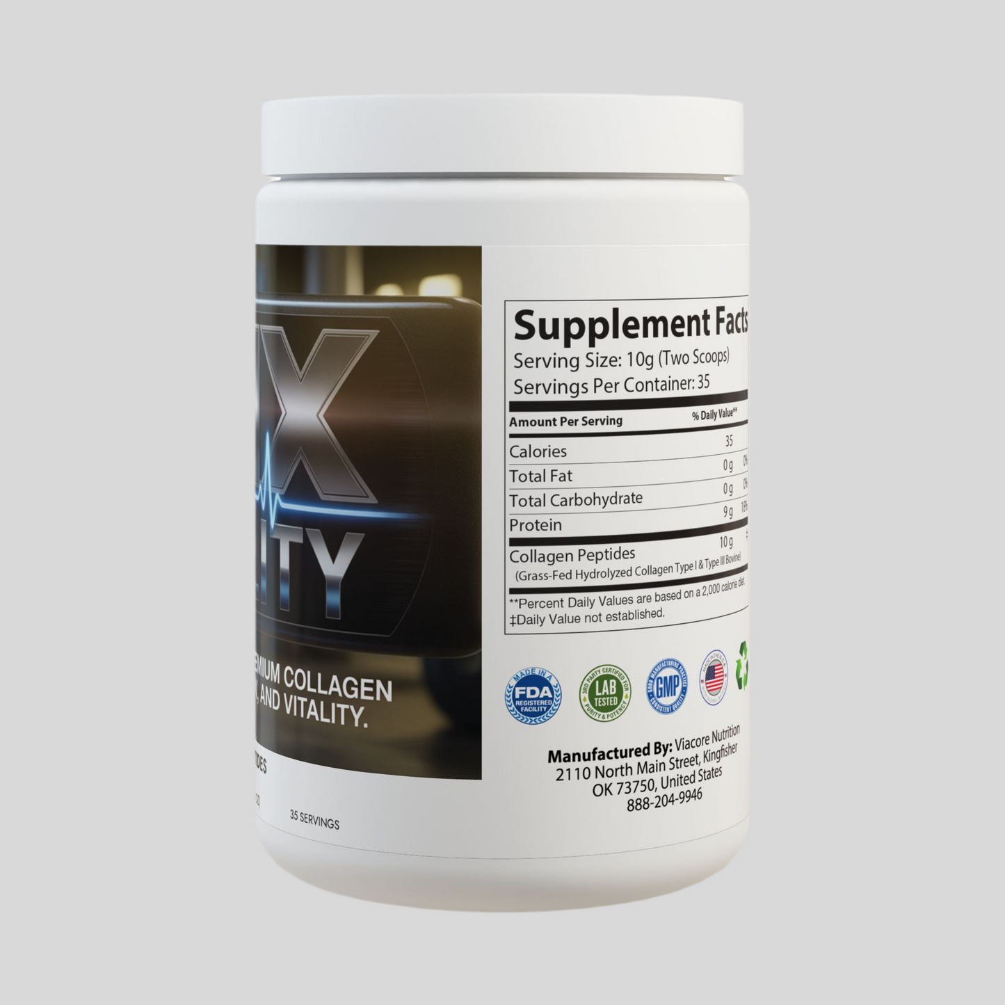 LMX Vitality Collagen Peptides Type I & III | Premium Grass-Fed Hydrolyzed Protein Powder