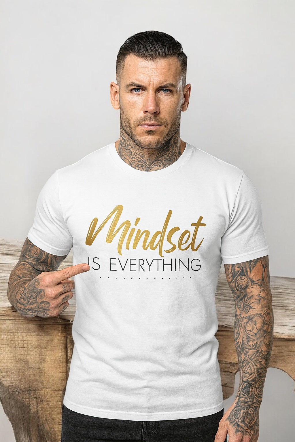 Mindset Is Everything Tee, Motivational Unisex T-Shirt Daily Wear for Growth & Grind LMX Designs Exclusive