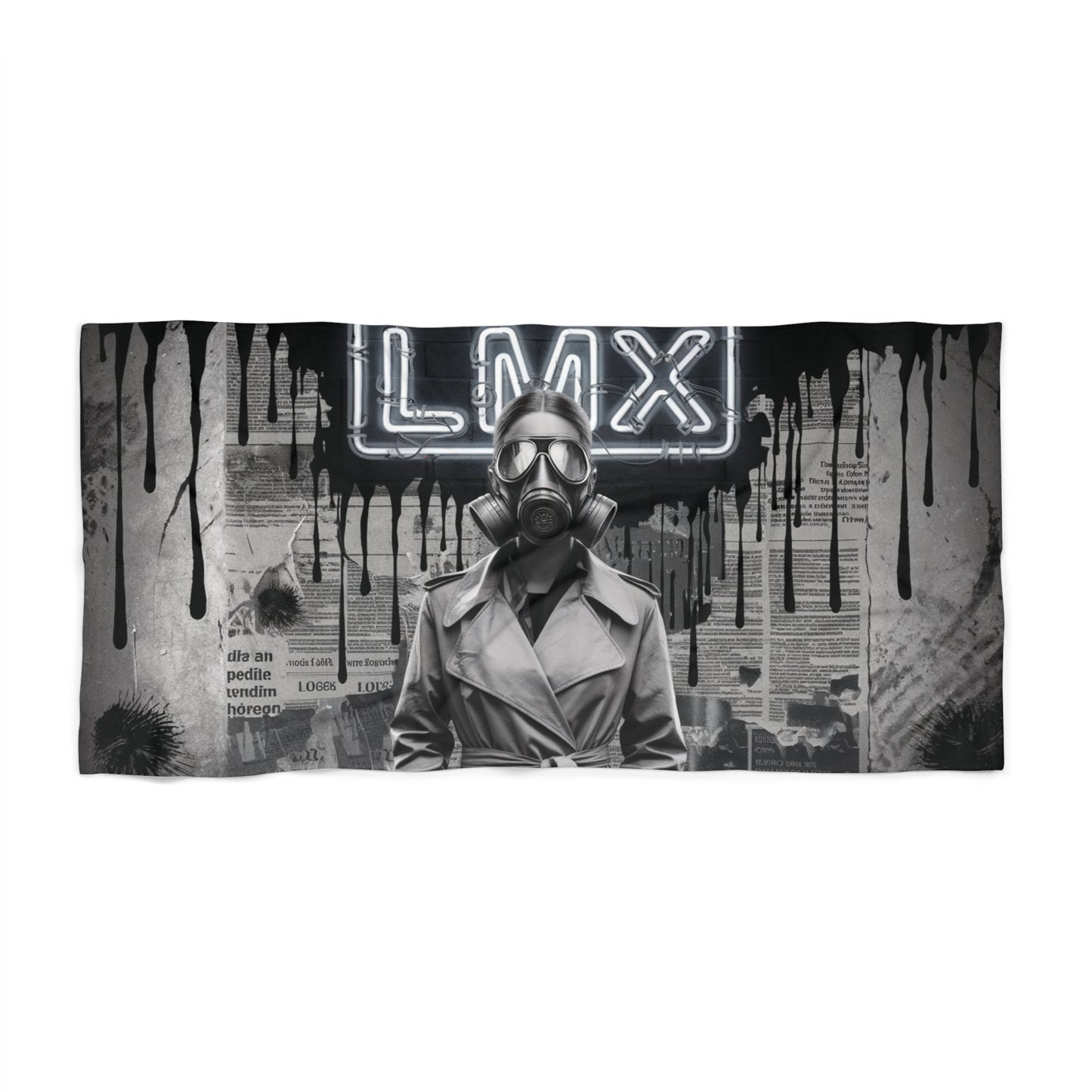 Oversized Beach Towel - X4 Fractured Femme Dystopia Collection