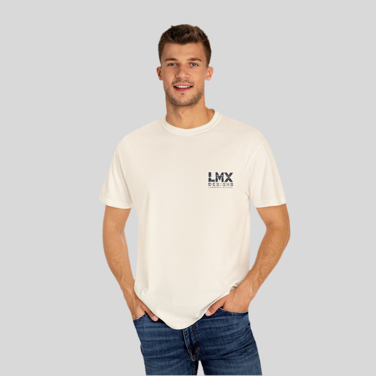 LMX Men’s Garment-Dyed T-Shirt – Classic Style with Signature Detail
